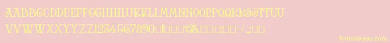 HelenaSquat Font – Yellow Fonts on Pink Background