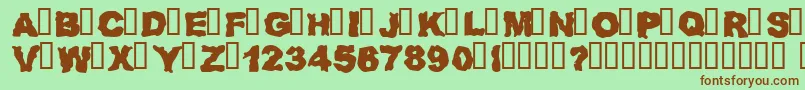 RedneckZombies Font – Brown Fonts on Green Background