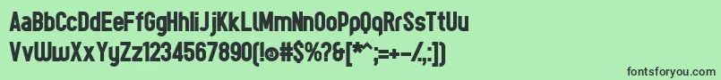 フォントTesBoldР™ – 緑の背景に黒い文字