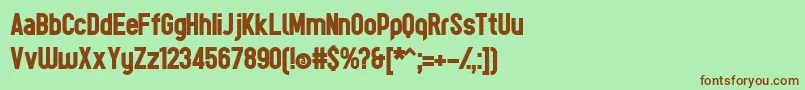 TesBoldР™-fontti – ruskeat fontit vihreällä taustalla