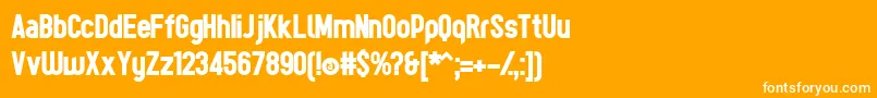 フォントTesBoldР™ – オレンジの背景に白い文字