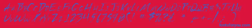 Uecker Font – Blue Fonts on Red Background