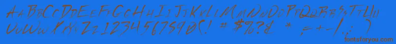 Uecker Font – Brown Fonts on Blue Background