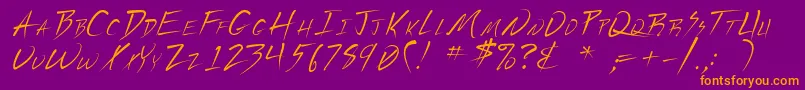 Uecker Font – Orange Fonts on Purple Background