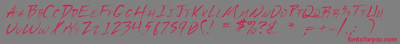 Uecker Font – Red Fonts on Gray Background