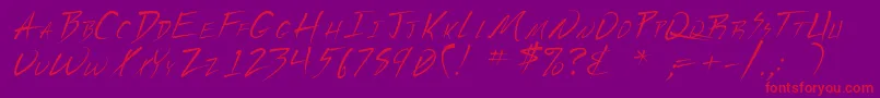 Uecker Font – Red Fonts on Purple Background