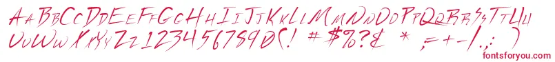 Uecker Font – Red Fonts on White Background