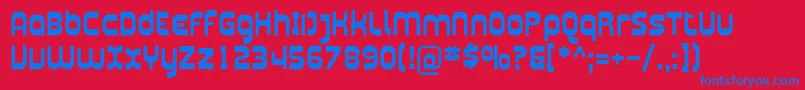 フォントPlasmaticaBold – 赤い背景に青い文字