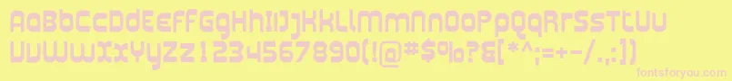 PlasmaticaBold-Schriftart – Rosa Schriften auf gelbem Hintergrund