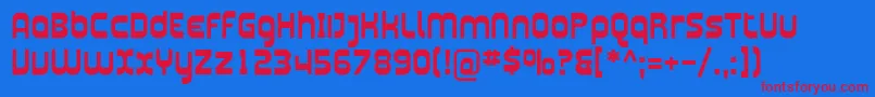 PlasmaticaBold Font – Red Fonts on Blue Background