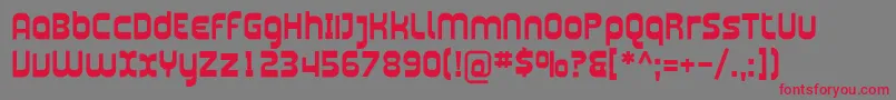 PlasmaticaBold-fontti – punaiset fontit harmaalla taustalla