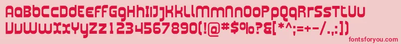 PlasmaticaBold-Schriftart – Rote Schriften auf rosa Hintergrund