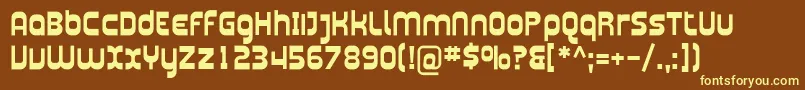 PlasmaticaBold Font – Yellow Fonts on Brown Background
