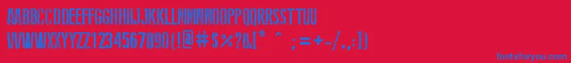 StencilWwIi Font – Blue Fonts on Red Background