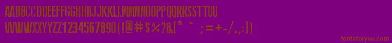 StencilWwIi Font – Brown Fonts on Purple Background