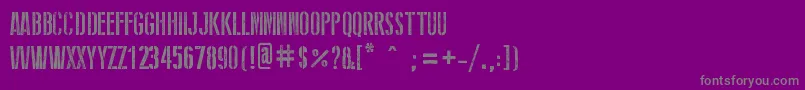 StencilWwIi-Schriftart – Graue Schriften auf violettem Hintergrund