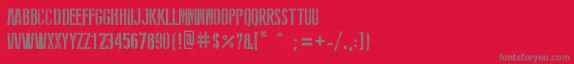 StencilWwIi-fontti – harmaat kirjasimet punaisella taustalla