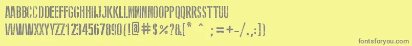 StencilWwIi Font – Gray Fonts on Yellow Background