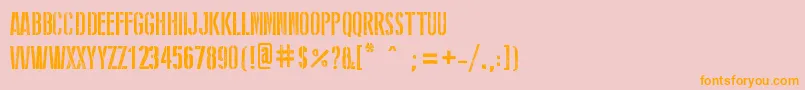 StencilWwIi Font – Orange Fonts on Pink Background