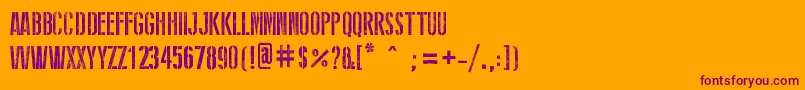 StencilWwIi Font – Purple Fonts on Orange Background