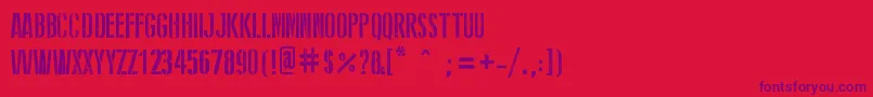 StencilWwIi Font – Purple Fonts on Red Background
