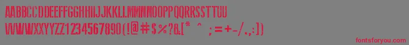 フォントStencilWwIi – 赤い文字の灰色の背景