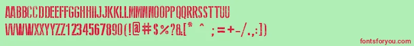 Fonte StencilWwIi – fontes vermelhas em um fundo verde