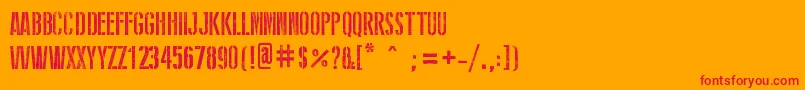 StencilWwIi Font – Red Fonts on Orange Background
