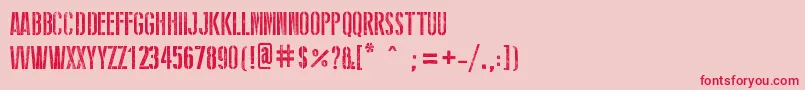 StencilWwIi Font – Red Fonts on Pink Background