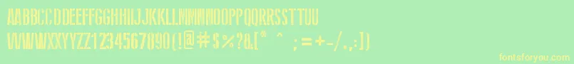 StencilWwIi Font – Yellow Fonts on Green Background