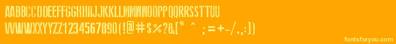 StencilWwIi Font – Yellow Fonts on Orange Background