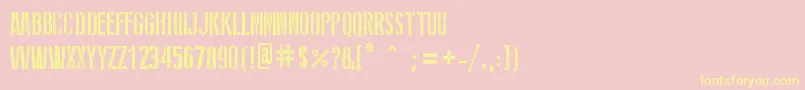 StencilWwIi Font – Yellow Fonts on Pink Background