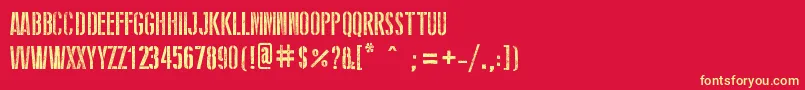 StencilWwIi Font – Yellow Fonts on Red Background
