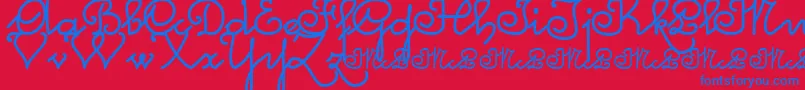 Mcleonardo Font – Blue Fonts on Red Background