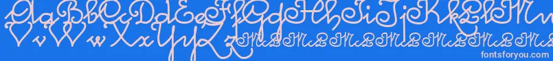 Mcleonardo Font – Pink Fonts on Blue Background