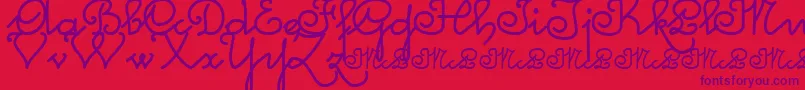 Mcleonardo-Schriftart – Violette Schriften auf rotem Hintergrund