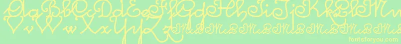 Mcleonardo-Schriftart – Gelbe Schriften auf grünem Hintergrund