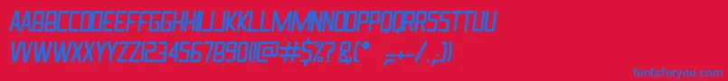 IngrataItalic-Schriftart – Blaue Schriften auf rotem Hintergrund
