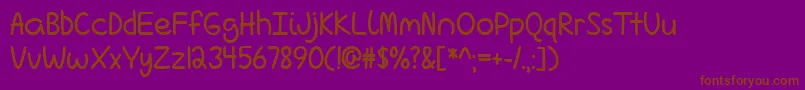 LoveIsComplicatedAgainBold Font – Brown Fonts on Purple Background