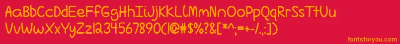 LoveIsComplicatedAgainBold Font – Orange Fonts on Red Background