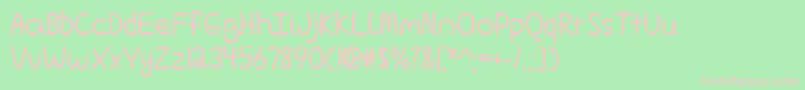 Więcej informacji o czcionce LoveIsComplicatedAgainBold Czcionka LoveIsComplicatedAgainBold – różowe czcionki na zielonym tle