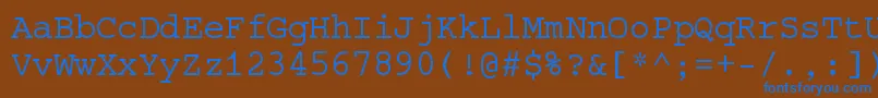 フォントSlc – 茶色の背景に青い文字