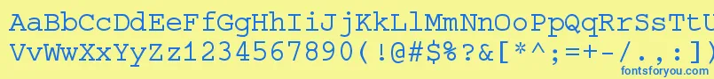 フォントSlc – 青い文字が黄色の背景にあります。