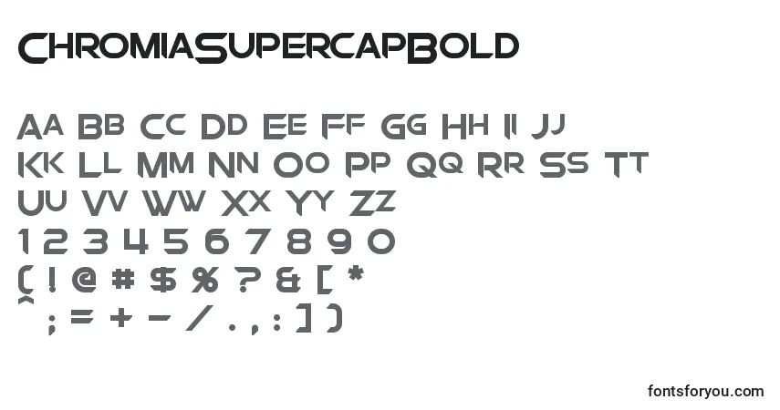 Schriftart ChromiaSupercapBold – Alphabet, Zahlen, spezielle Symbole