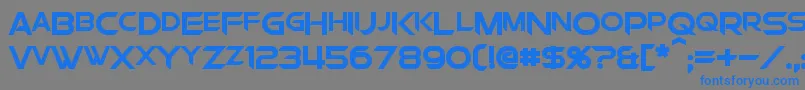 フォントChromiaSupercapBold – 灰色の背景に青い文字