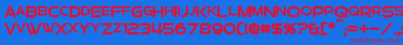 ChromiaSupercapBold Font – Red Fonts on Blue Background