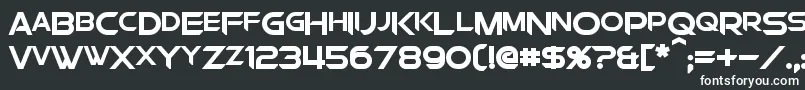 フォントChromiaSupercapBold – 黒い背景に白い文字