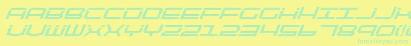 Qtech2bi Font – Green Fonts on Yellow Background