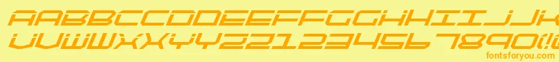 Qtech2bi Font – Orange Fonts on Yellow Background
