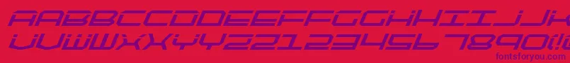 Qtech2bi-Schriftart – Violette Schriften auf rotem Hintergrund